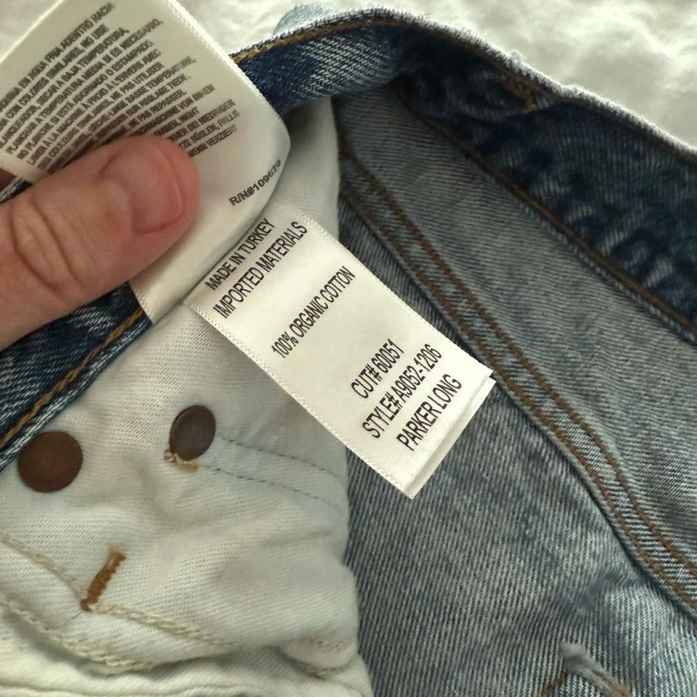 Agolde Parker Long size 24 Distressed Blue Jean Shorts - Picture 3 of 4